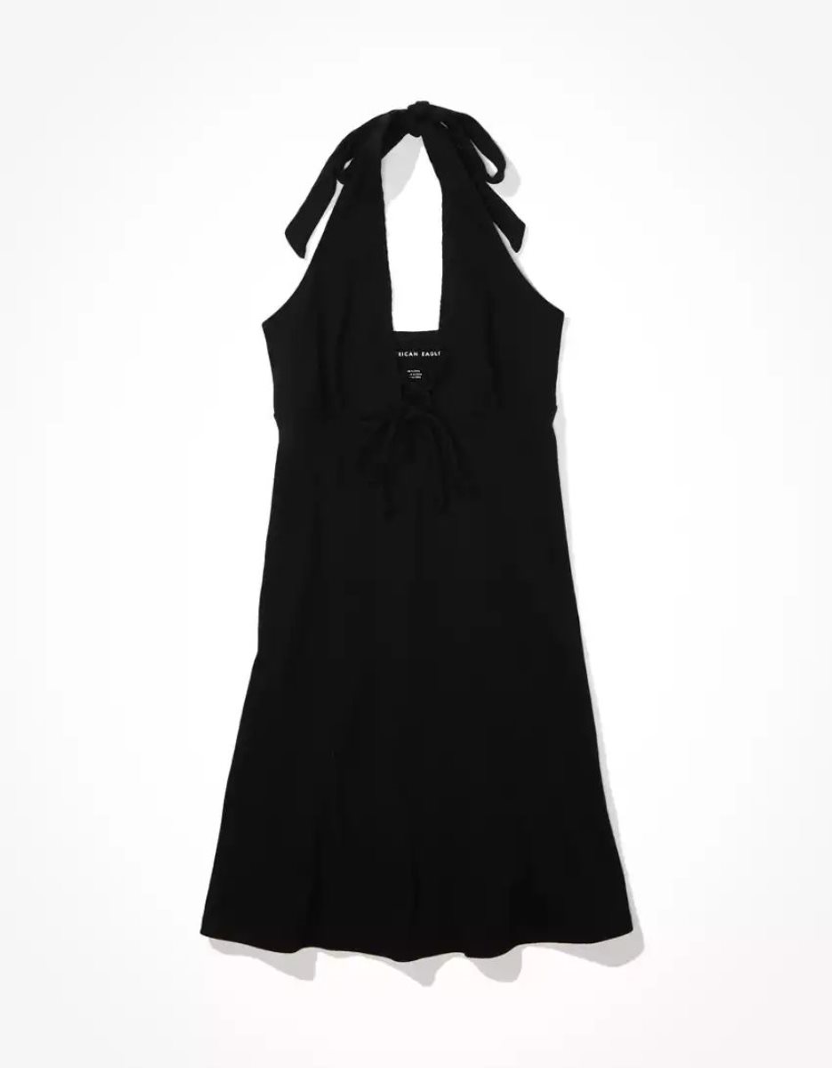 Mini Robe American Eagle AE Halter Tie Noir Femme | FJG-85224408